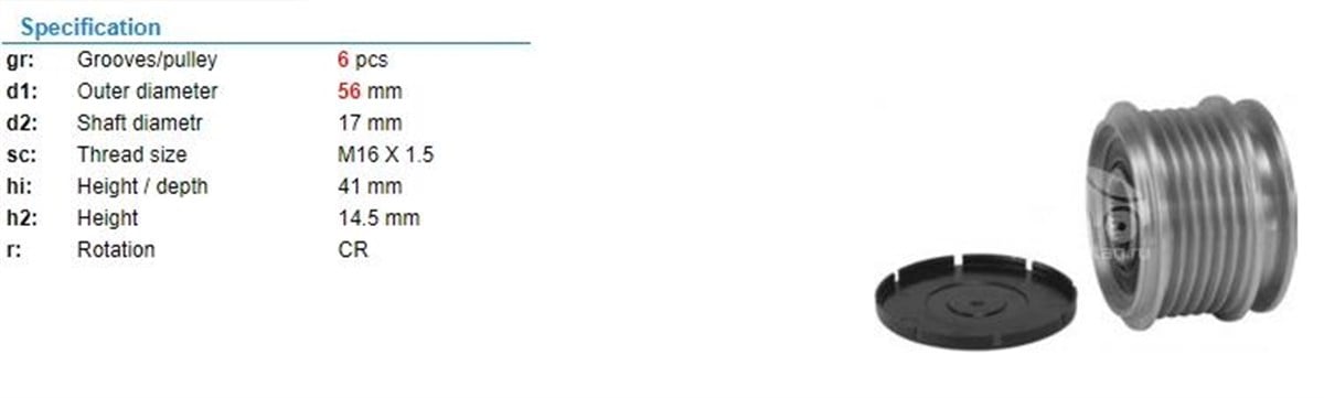 Alt.kasnağı 6kan Audi Ford Seat Vw Caddy 1.9 55472-227628 Gates Oap7013 0124325003 | Ina 535001210