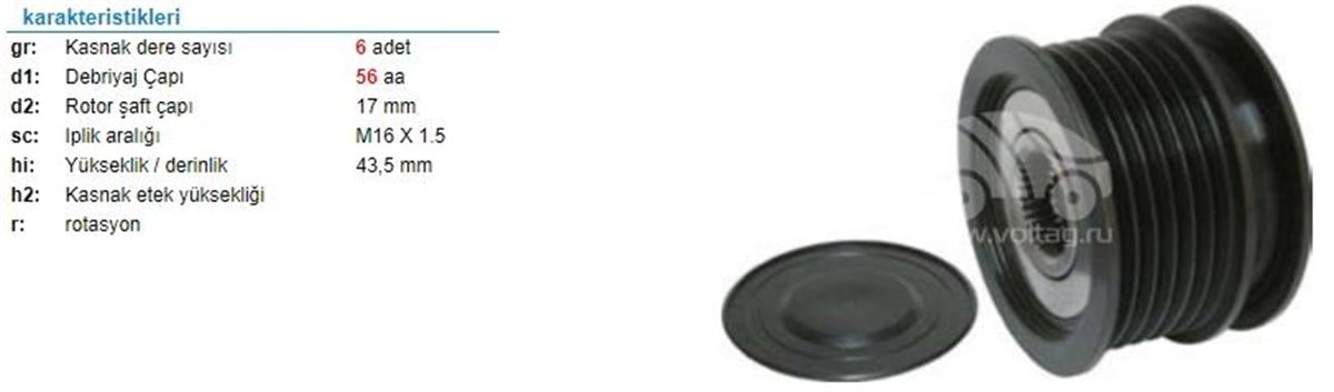 Alt.kasnağı 6kan Audi İna-234739-aes-903610 | Ith Ksn03610