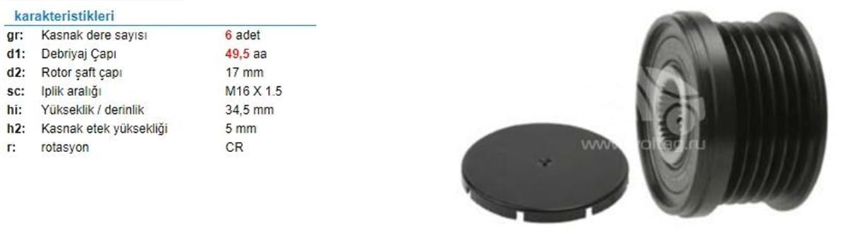 Alt.kasnağı 6kan Audi Vw Seat Skoda İna-240139 | Ith Ksn15510