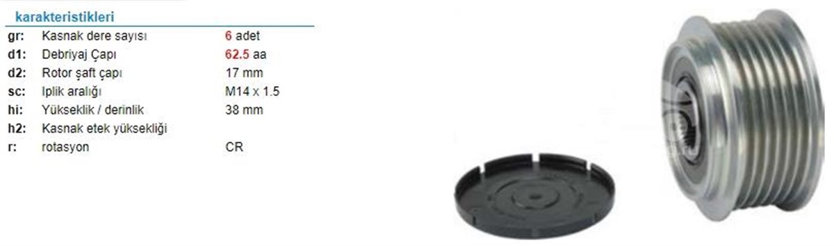 Alt.kasnağı 6kan Auris Kia Corolla 581518-921910 | Ith Ksn21910