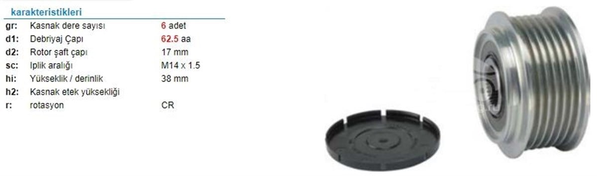 Alt.kasnağı 6kan Auris Kia Corolla 581518-921910 | Ith Ksn21910