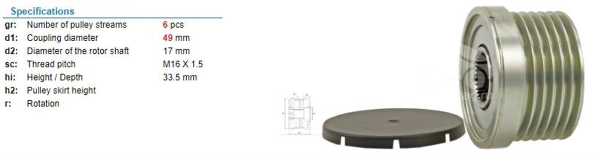 Alt.kasnağı 6kan Bmw 1-3-5-7 Serisi | Ith Ksn18310