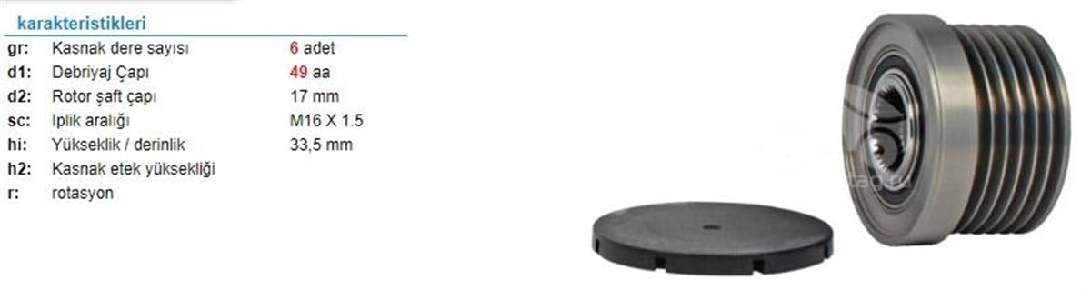 Alt.kasnağı 6kan Bmw 316 318 236528 918310 | Ina 535018310