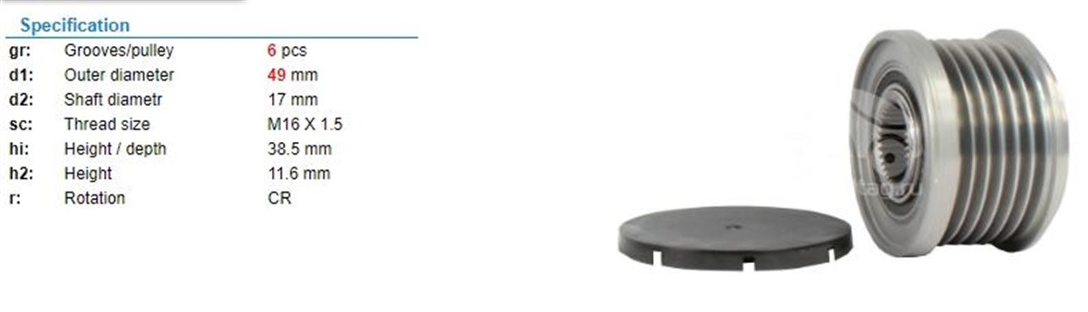 Alt.kasnağı 6kan Bmw Serisi Kasnak F238005 | Ina 535012710