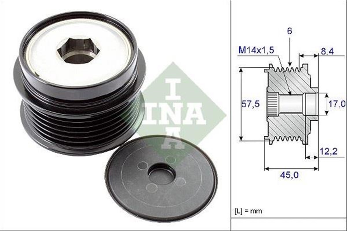 Alt.kasnağı 6kan Chevroke6 Jeep Cherokee Iı 2.5 Crd/ 2.8 Crd 4x4 920720 920615 6 Kanal Denso 920720 225b3 | Ina 535017410
