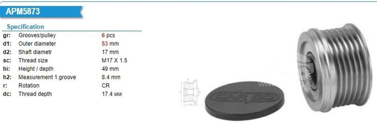 Alt.kasnağı 6kan Chrysler Sebrıng Jeep Dodge 2.4vvt | Wutse Ksn83278