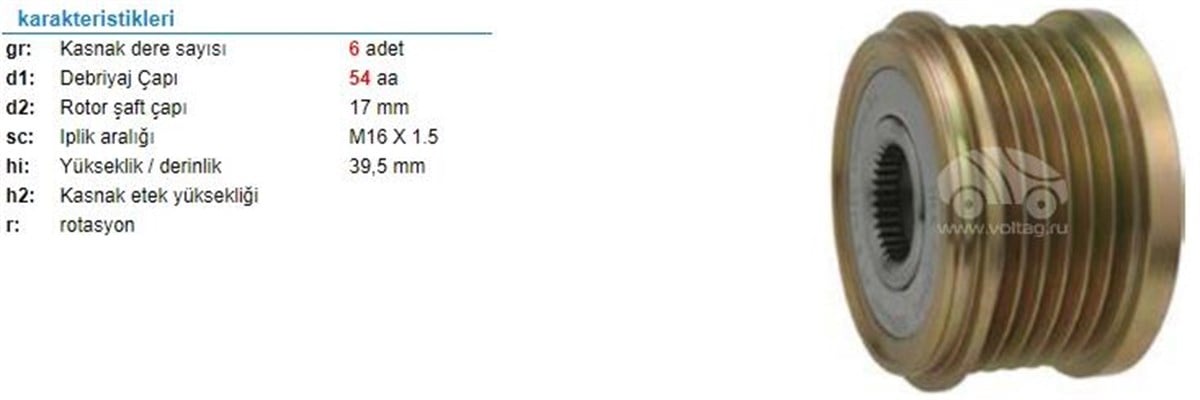 Alt.kasnağı 6kan Cıtroen Ford Mazda-556614-235492 | Ith Ksn09010