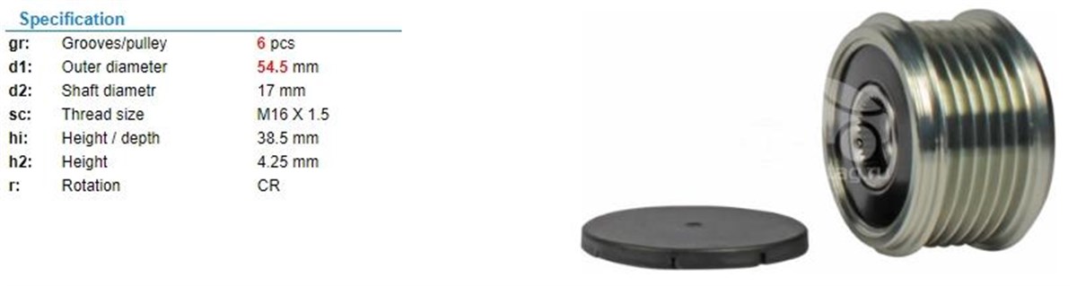 Alt.kasnağı 6kan Cıtroen Peugeot Fiat Volvo Ford Transit Connect Courier Kuga Focus C Max Fiesta İna236591 | Ina 535006210