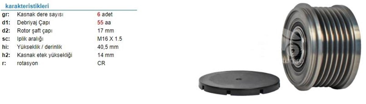 Alt.kasnağı 6kan Clio Duster Megan-qashqaı 550213 | Ith Ksn10210