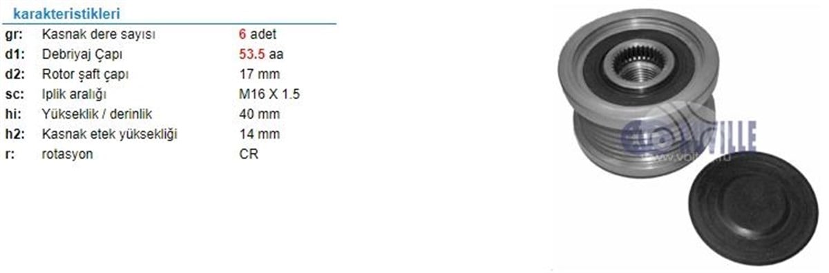 Alt.kasnağı 6kan Corsa Astra İnsigna 563424-920210 | Ith Ksn20210