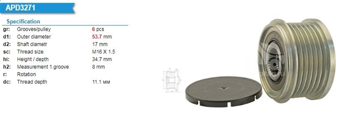 Alt.kasnağı 6kan Ope Corsa E 1.3 Dıesel Dızel 1202412 1202479 1202480 1202375 39047359 39007364 95519915 95519914 13585670 | Ina 535032710