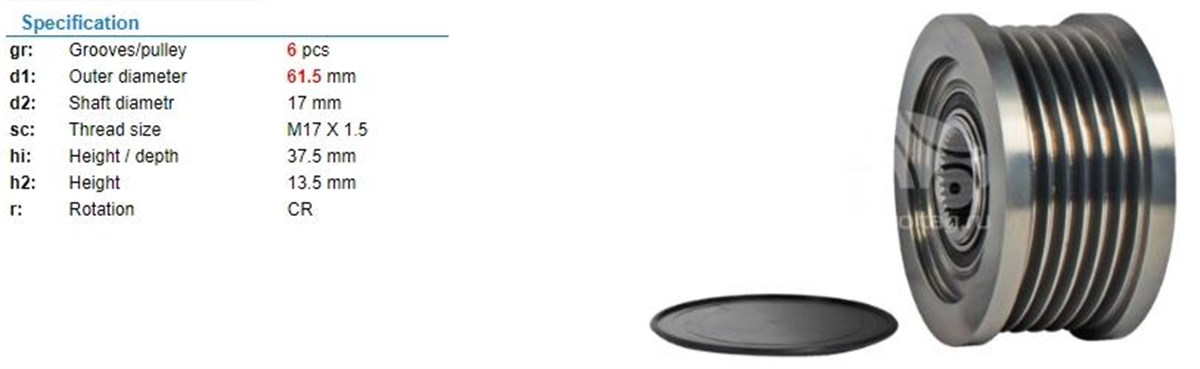 Alt.kasnağı 6kan Fiat F-230866.11 55877 | Ith Ksn02310