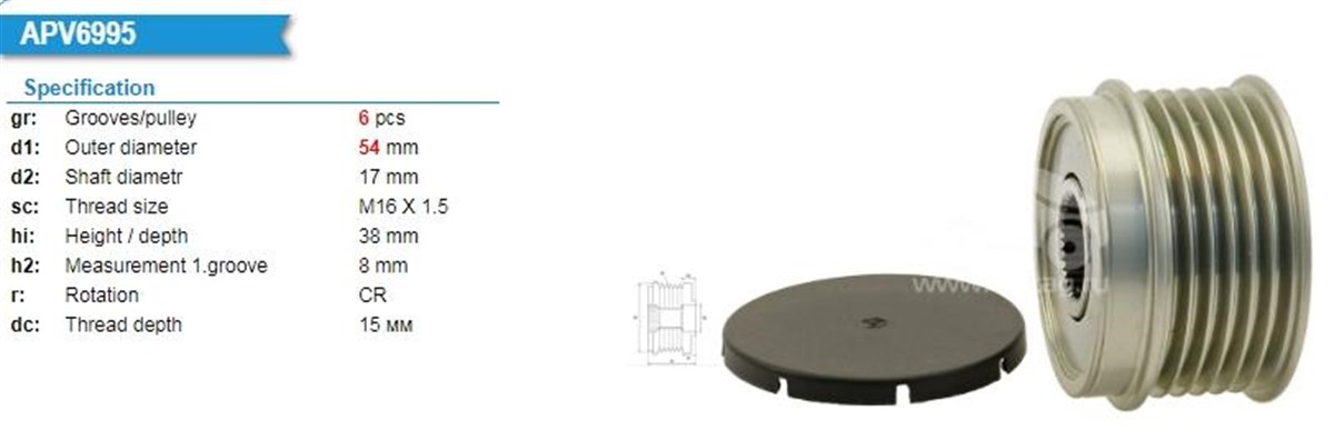 Alt.kasnağı 6kan Fiat Linea Fiorino İdea Doblo Palio Punto Albea Astra Corsa Meriva Tigra 1.3 Multijet Iveco Daily 991005 | Valeo 588006