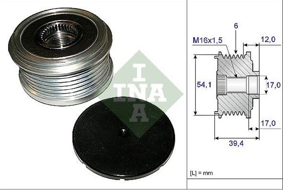 Alt.kasnağı 6kan Fiesta Fusion Mazda | Ina 535009010