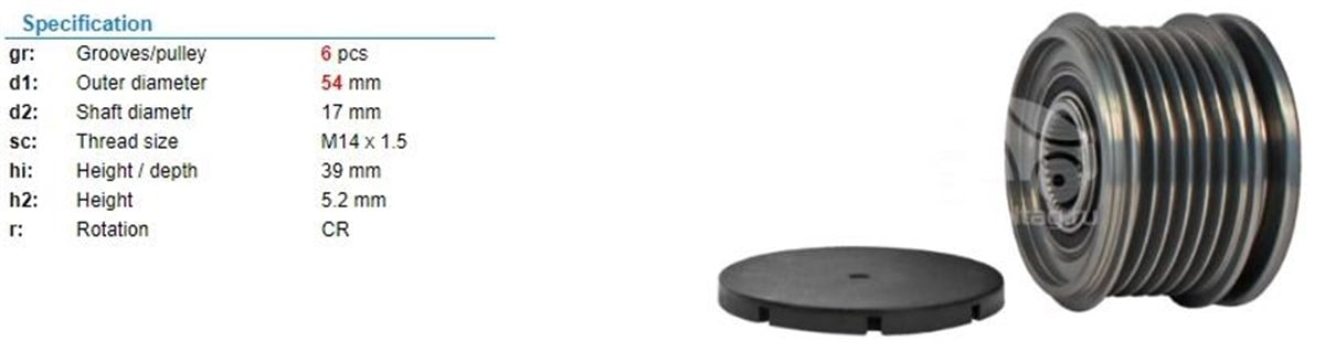 Alt.kasnağı 6kan Focus Fiesta Volvo Fıat Doblo Egea 500 568861 1042119830 52067422 | Ina 535018110