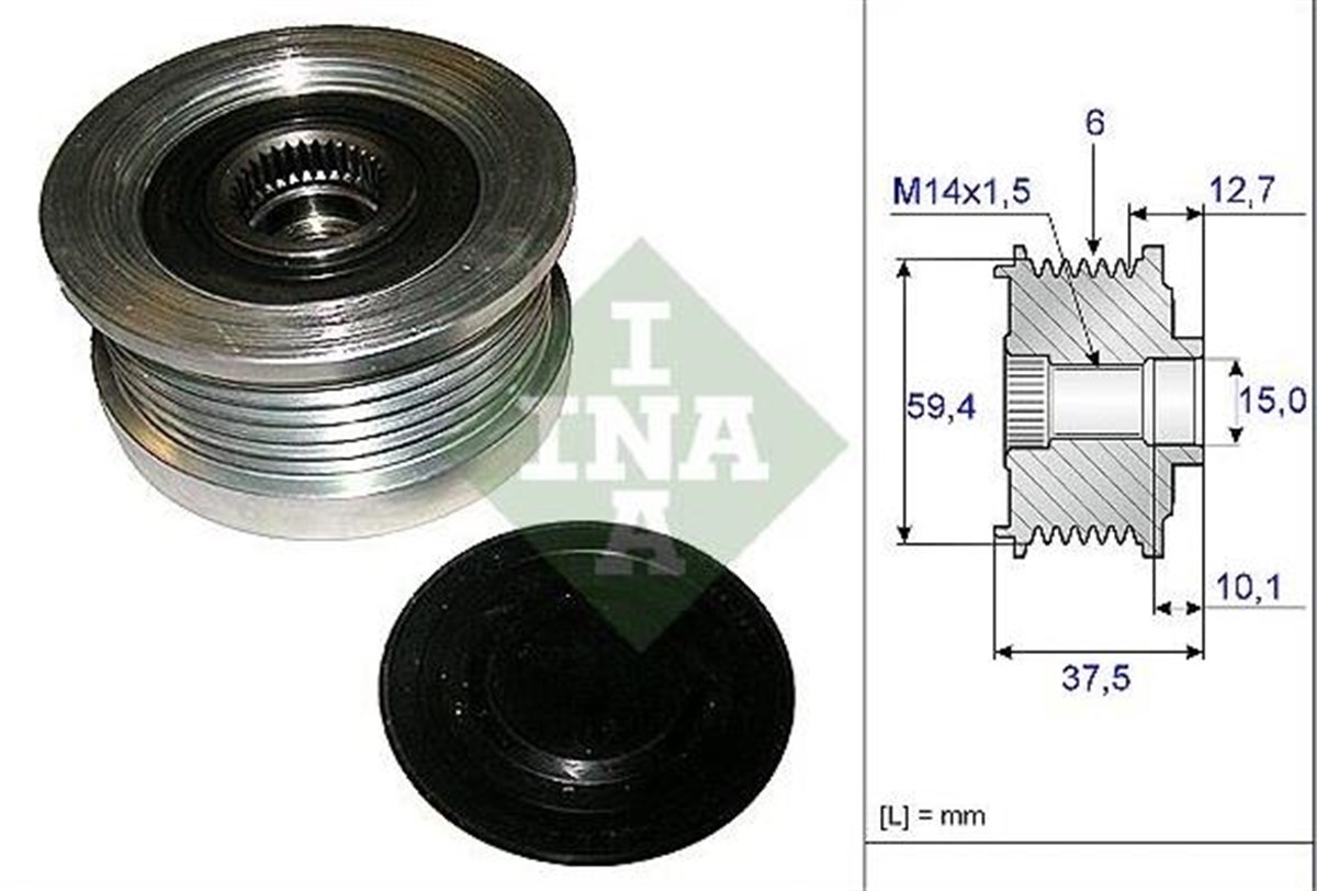 Alt.kasnağı 6kan Hyundai Accent Getz 1.5 | Ina 535011010