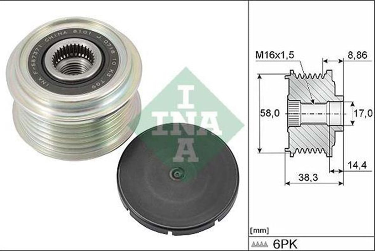 Alt.kasnağı 6kan Hyundai Elantra Benzinli 2016 Tucson 1,6 Benzinli | Ina 535029610