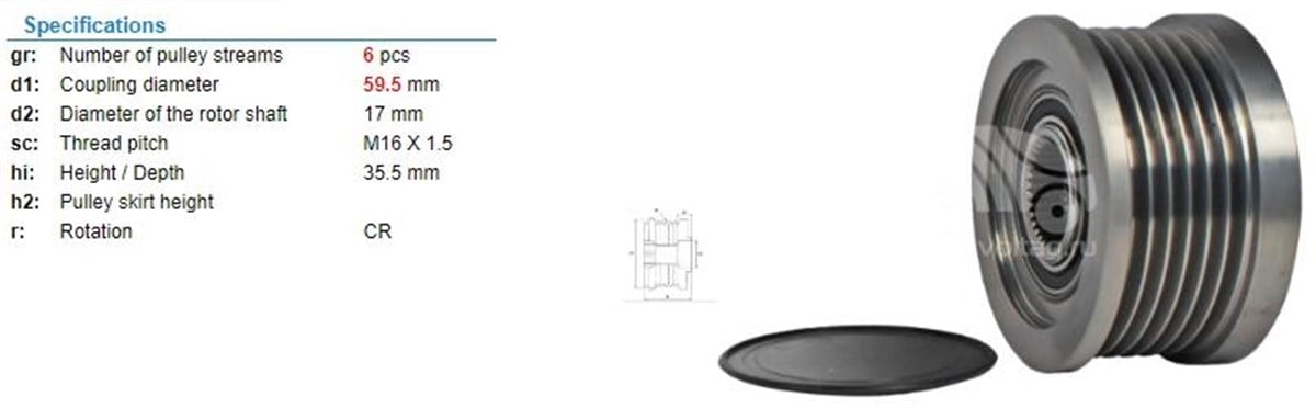 Alt.kasnağı 6kan Hyundai-tuscon-kia-aes904610 | Ith Ksn04610