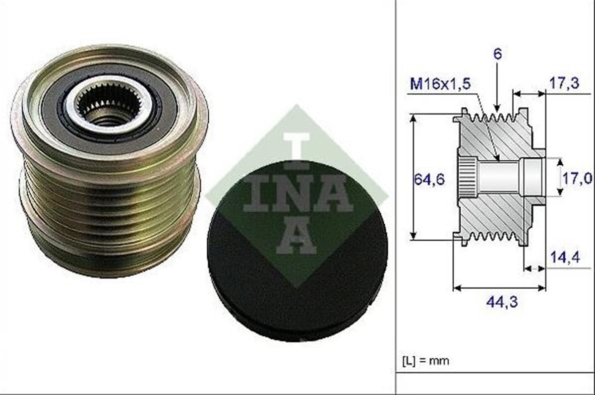 Alt Kasnağı 6kan Kaudi A4 A6 Avant Volvo S60/s80/v70 Iı 7/01 Vw Lt/t4 5/98->volvo S60/s80/v70 Iı 239779 06e903116r 06e903119p | Ina 535013010