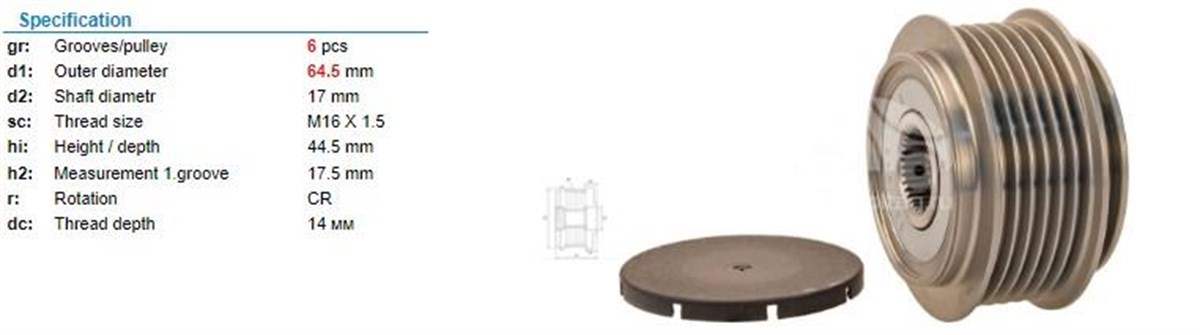 Alt Kasnağı 6kan Kaudi A4 A6 Avant Volvo S60/s80/v70 Iı 7/01 Vw Lt/t4 5/98->volvo S60/s80/v70 Iı 239779 06e903116r 06e903119p | Ina 535013010