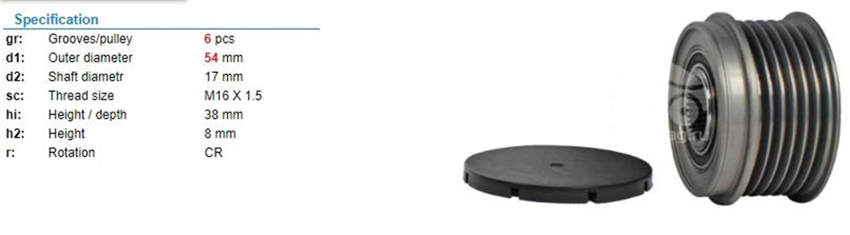 Alt.kasnağı 6kan Fıat Albea Palio Doblo Opel Corsa Astra 1.3 Jtd Ctdi Multijet F237101 535006310 | Ina 535006310