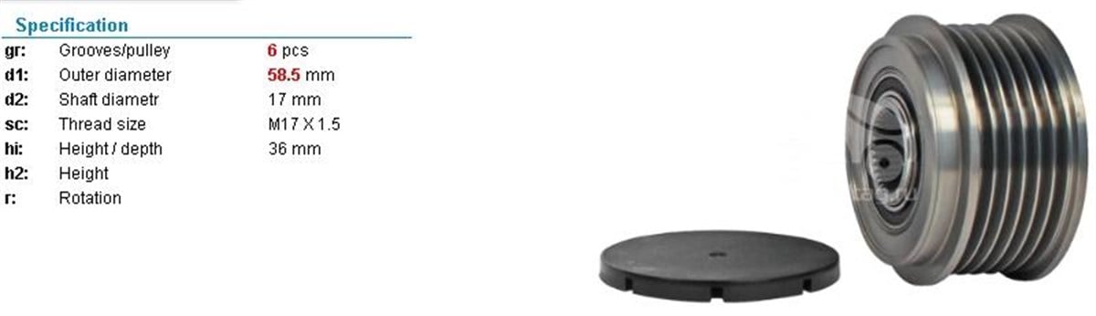 Alt.kasnağı 6kan Mazda Fiesta Focus Cmax Jaguar Aes909810 | Ith Ksn09810