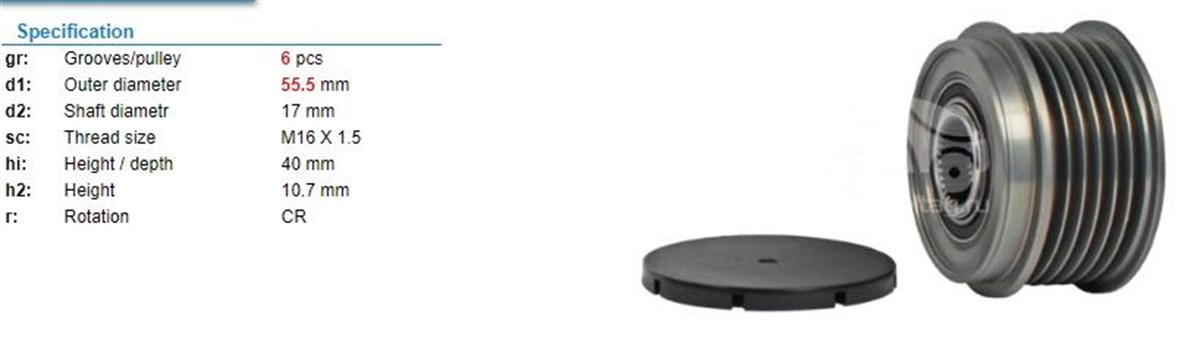 Alt.kasnağı 6kan Megan Trafic Clio 1.9 Alt 556599 | Ina 535002810