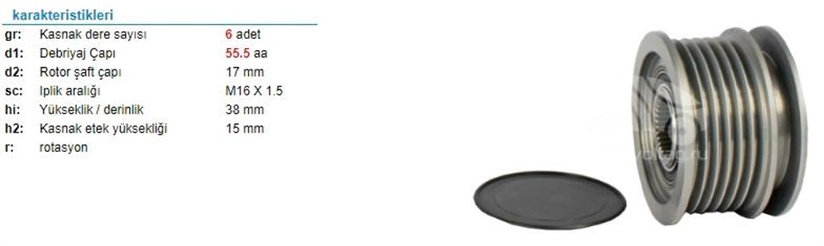 Alt.kasnağı 6kan Merc-c-s-e-seri Sprint. 561338 | Ith Ksn01310