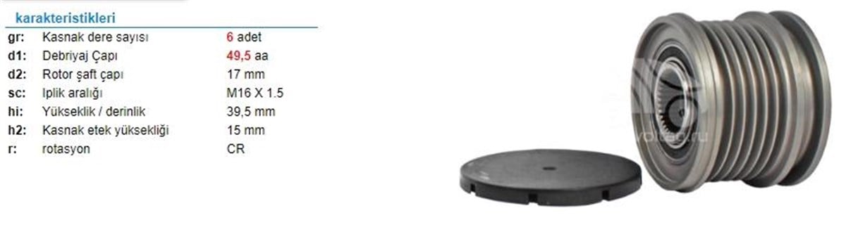 Alt.kasnağı 6kan Merc.sprinter Vito 588020 535001510 | Valeo 588020