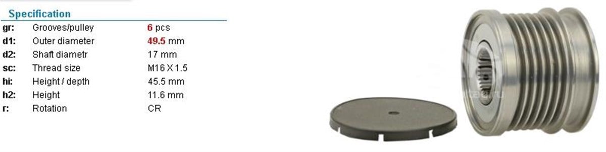 Alt.kasnağı 6kan Mercedes Benz Sprinter Vitoviano | Ith Ksn16810