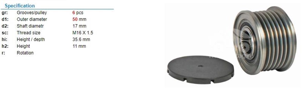 Alt.kasnağı 6kan Mercedes E-c Seri 559585 | Ina 535001610