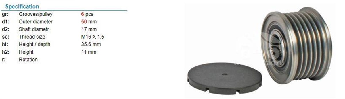 Alt.kasnağı 6kan Mercedes E-c Seri 559585 | Valeo 588030