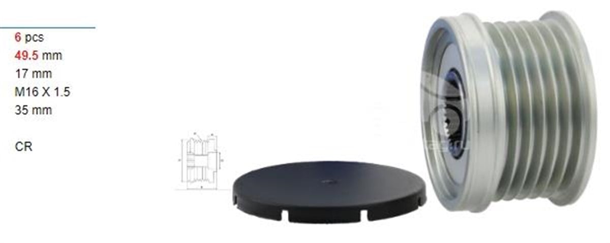 Alt.kasnağı 6kan Mercedes Vario Sangyong Rodıus | Ith Ksn05110