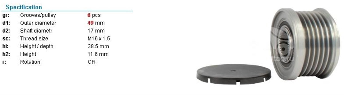 Alt.kasnağı 6kan Nissan Primeria Bilyalı *49*40*6 | Ith Ksn12710