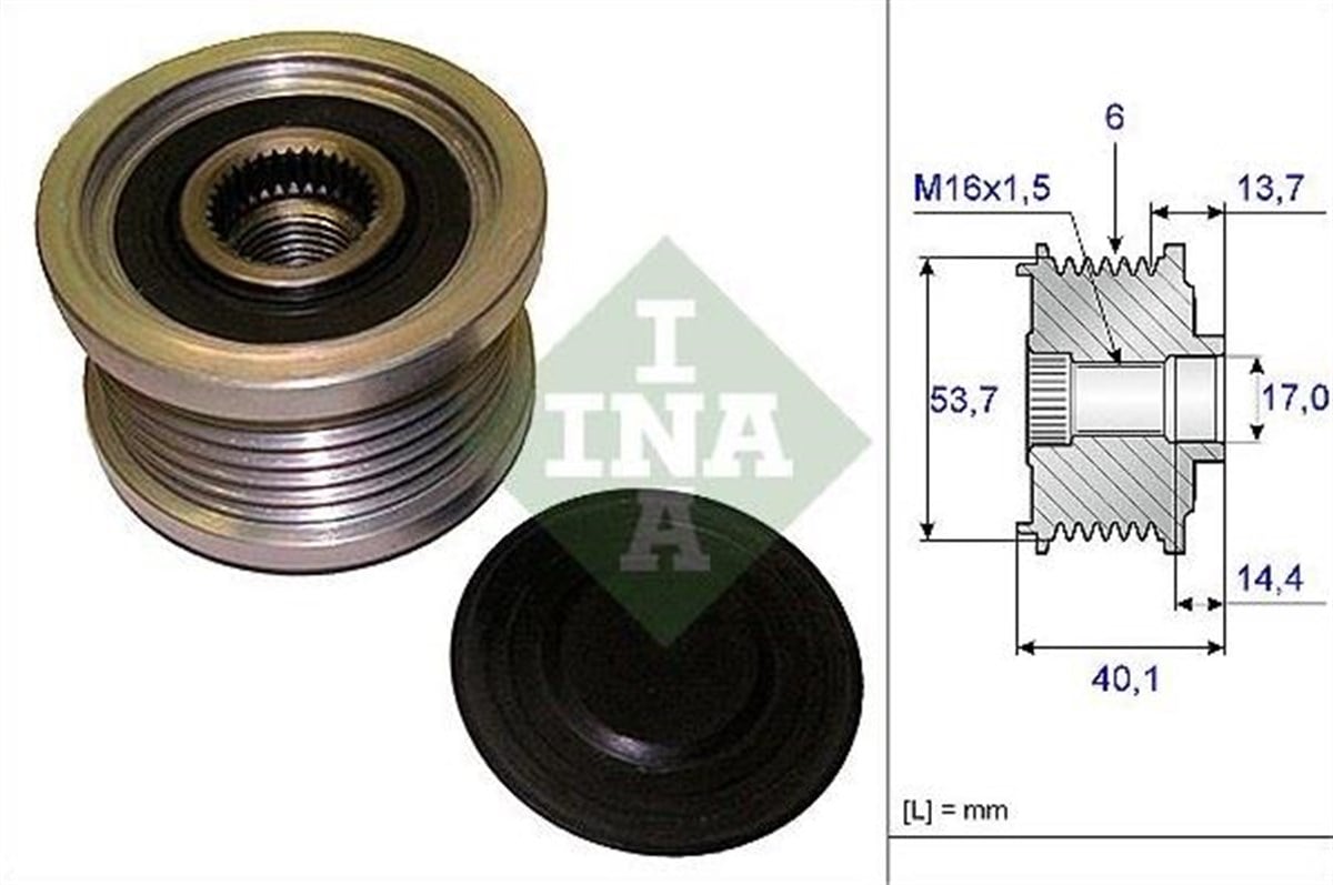 Alt.kasnağı 6kan Opel Astra J İnsigna 1,4-1,6 Opel Astra J 1.4-1.6 Corsa D 1.3 Insıgna Chevrolet Cruze 563424 | Ina 535020210