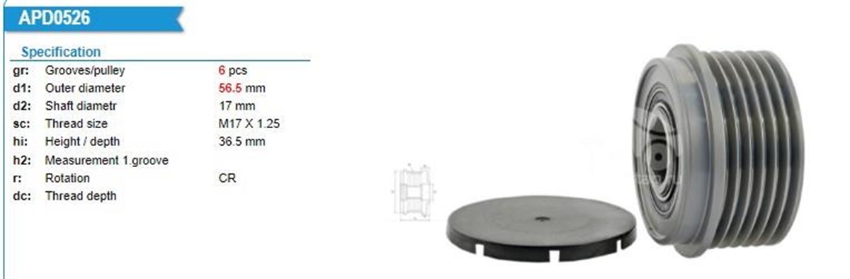 Alt Kasnağı 6kan Opel Corsa Toyota Avensis Chevrolet Traılblazer (4kc) 6.0l Awd (05-08) | Wutse Ksn1283