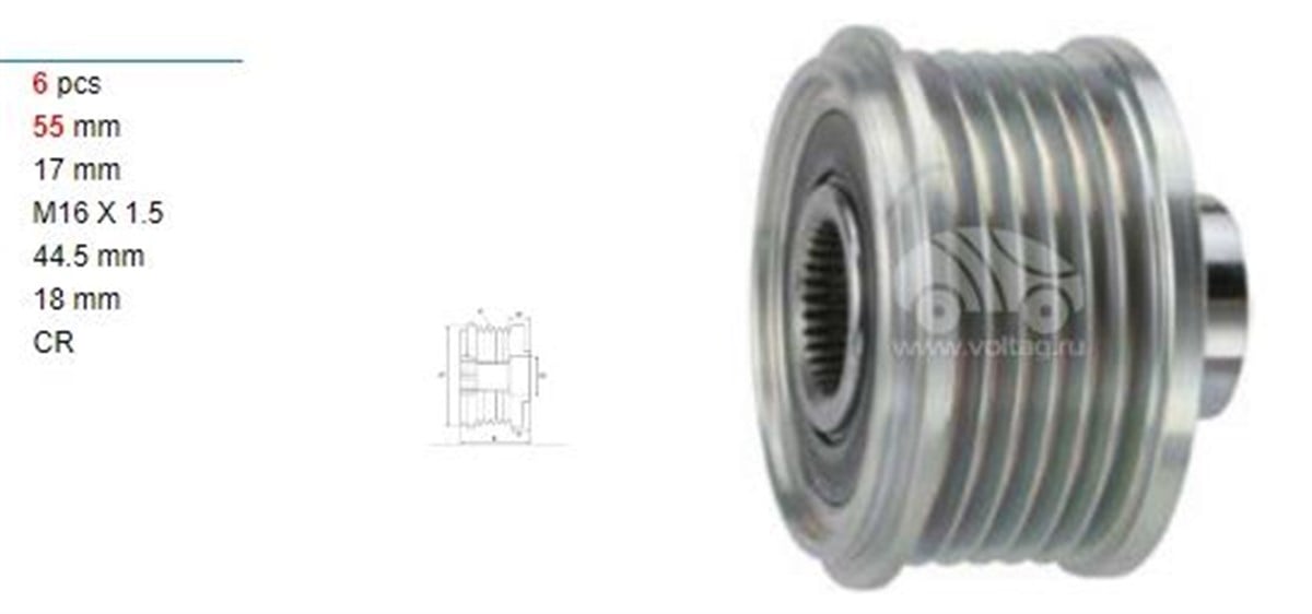 Alt.kasnağı 6kan Renault Clio 2 Logan Sandero 550379 | Ith Ksn11410