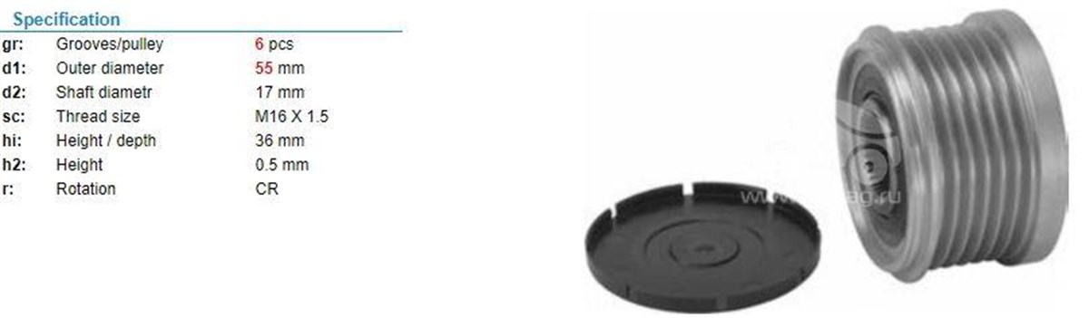 Alt.kasnağı 6kan Renault Clio3 1,5 Megan3 Fıat Ducato-peugeot Boxer-cıtroen Jumper 3.0 Dmtj-hdı (06-)) | Ith Ksn10310