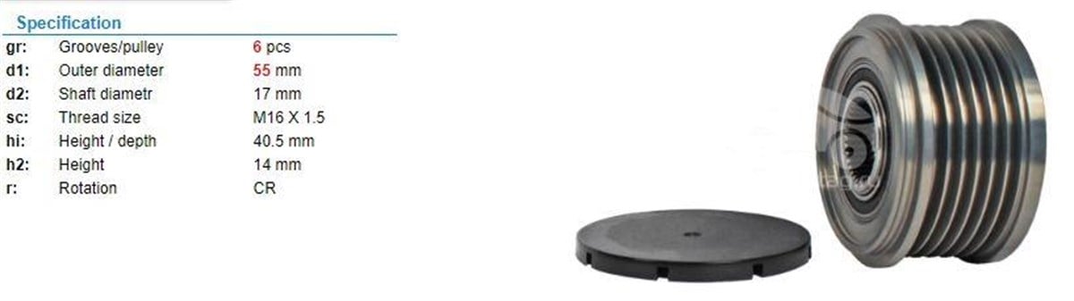 Alt.kasnağı 6kan Renault Megane Clio Qashqai 59936 | Valeo 588005