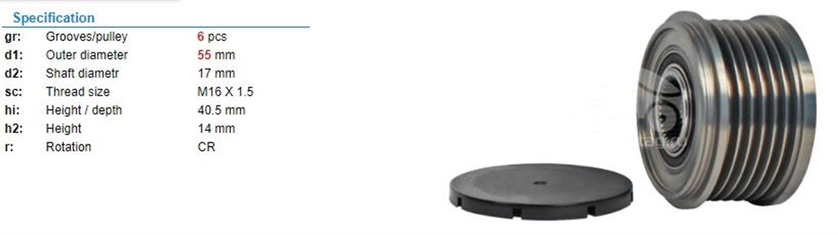 Alt.kasnağı 6kan Renault Megane Clio Qashqai 59936 | Ina 535010210