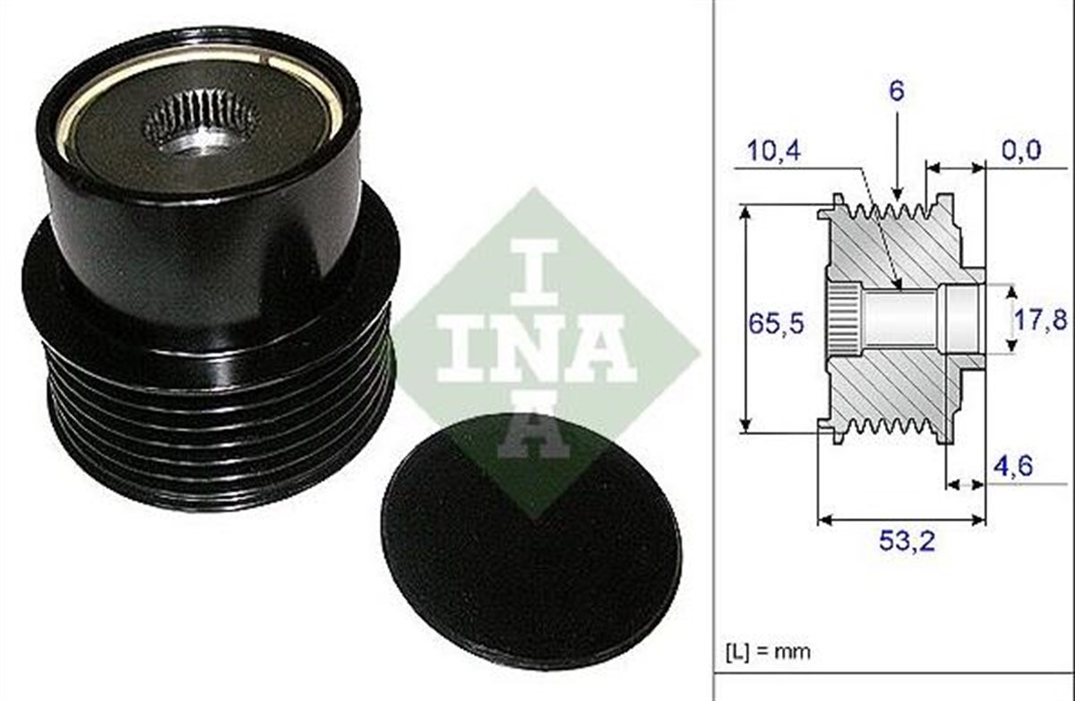 Alt. Kasnağı 6kan Rulmanlı Volvo Xc60 11>15 Xc 90 11>15 3.2 | Ina 535019510