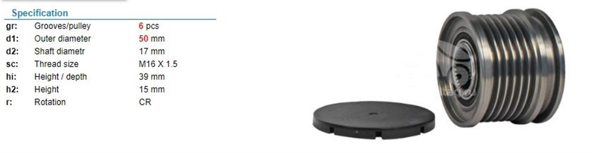 Alt.kasnağı 6kan Sprinter Vito Audi 559320 | Ina 535005010