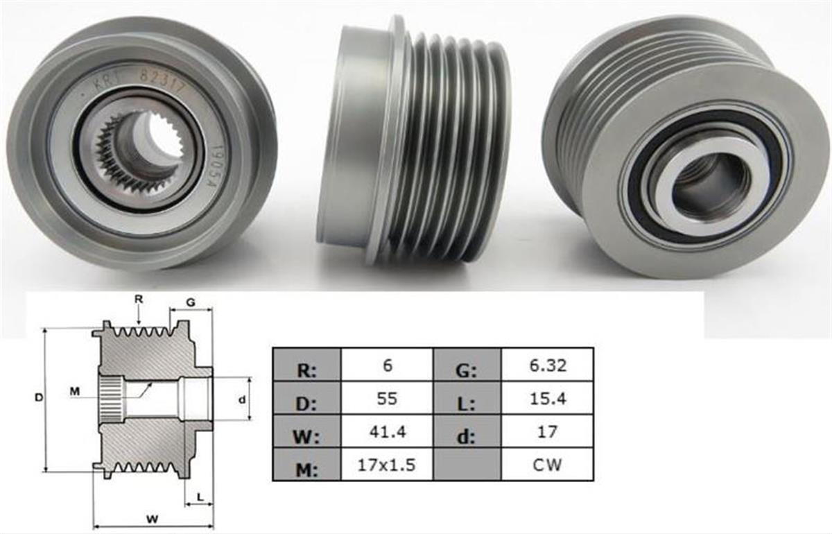 Alt.kasnağı 6kan Toyota Avensis Auris Chevrolet | Schenna Ksn82317