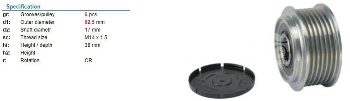 Alt.kasnağı 6kan Toyota Corolla Auris Hyundai Sonata 2.4 Tuscon 2.0 Kia Sportage 2.0 Cvvt 10- | Valeo 588127