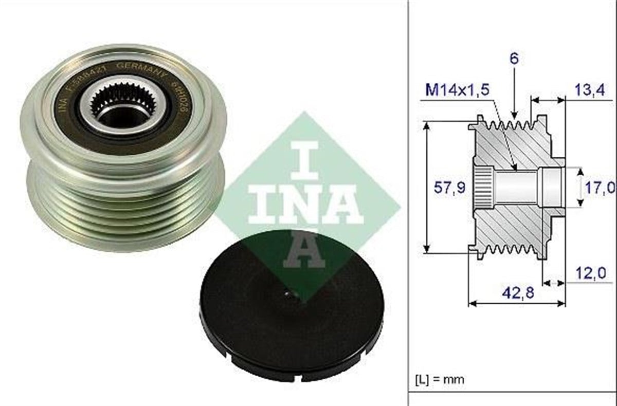 Alt.kasnağı 6kan Toyota Corolla Auris Yaris 6pk. | Ina 535024010
