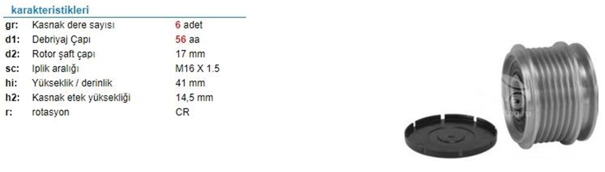 Alt.kasnağı 6kan Vw Golf Passat | Ith Ksn01210