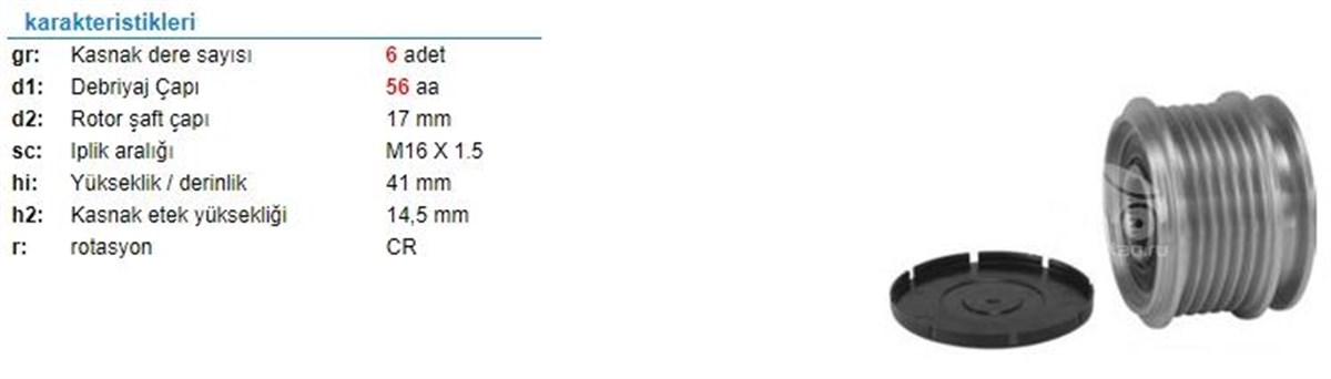 Alt.kasnağı 6kan Vw Golf Passat | Ith Ksn01210