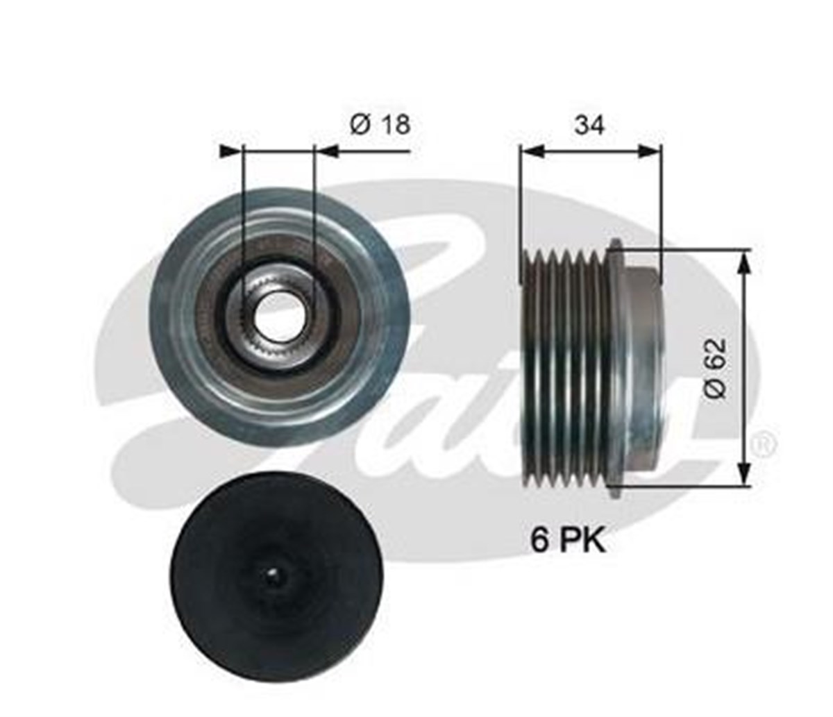 Alt.kasnağı 6kanal Toyota Yaris | Ina 535023810