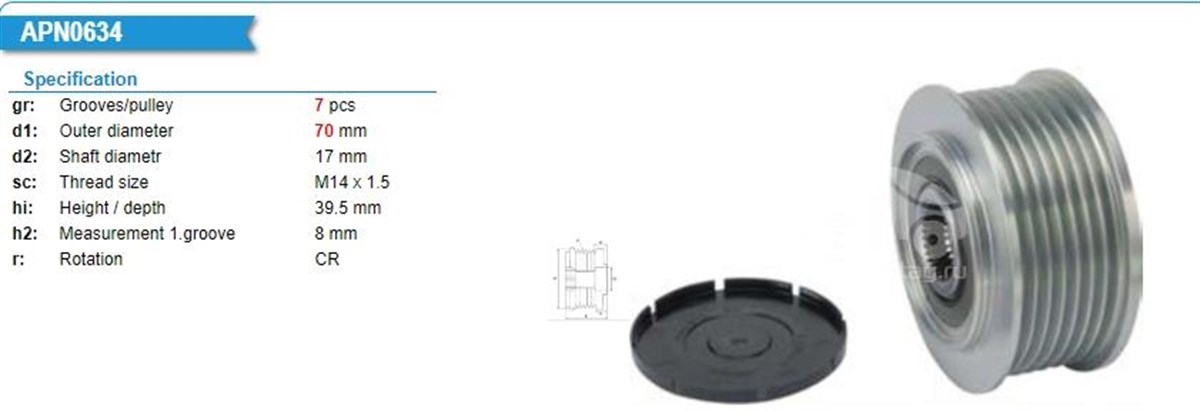 Alt.kasnağı 7kan Honda Cıvıc Crv Iıı -ctdi 4wd 2007 | Ith Ksn21410