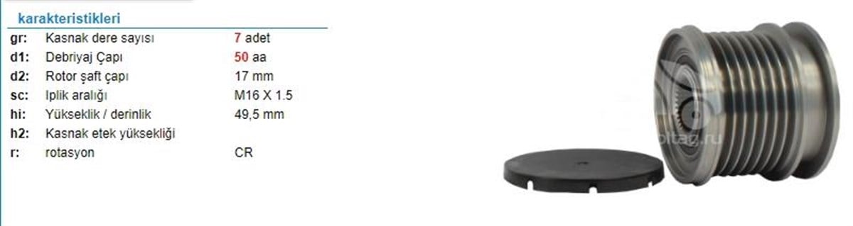 Alt.kasnağı 7kan Merc.sprinter Chev Chrysler 239808-914010 | Ith Ksn14010